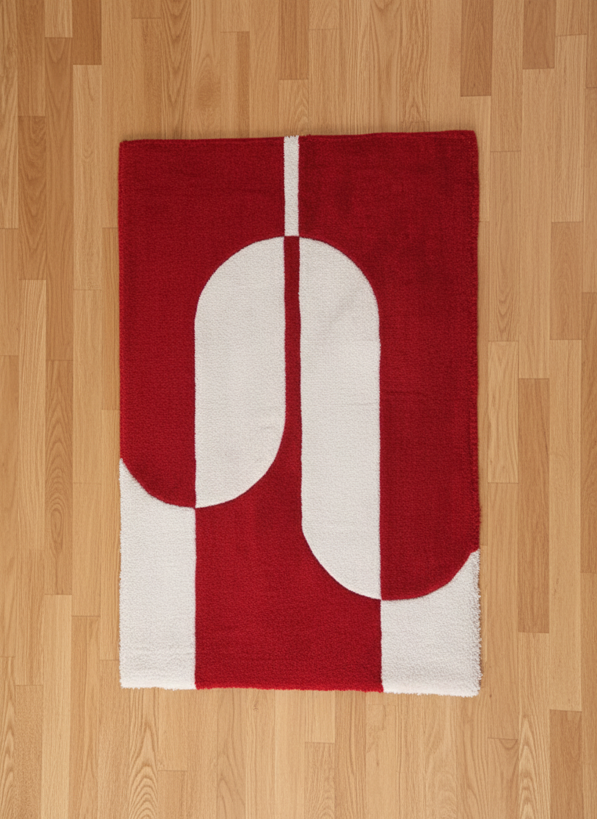 White Red Rug Vector Red & White Rug - ikrugs